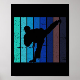 Vintage Karate Kickboxen Kochfeld  Poster