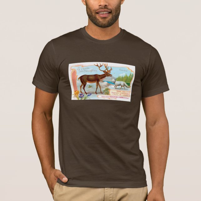 Vintage Karibik (Rentier) und Arktis Fox T-Shirt (Vorderseite)