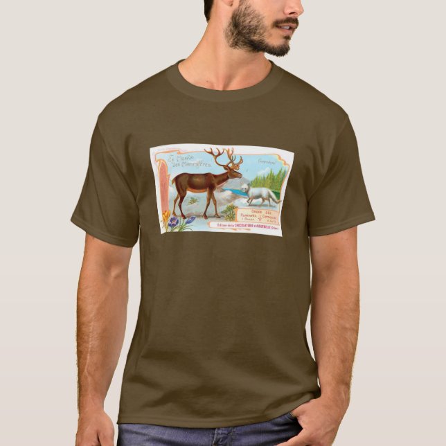 Vintage Karibik (Rentier) und Arktis Fox T-Shirt (Vorderseite)