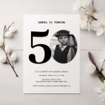 Vintage Karierte 50. Geburtstagsfeier Foto Einladu Einladung<br><div class="desc">Diese Vintage 50. Geburtstagsfeier lädt zum Geburtstagsfest ein. Ersetzen Sie das Foto durch eines Ihrer eigenen Fotos in der Kindheit und passen Sie den Text Ihren Wünschen an. Alter kann bearbeitet werden, ansonsten checkt unsere Sammlung für andere Altersgruppen ein. Die Rückseite der Karte ist eine karierte Textur, die dem Vintagen...</div>
