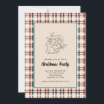Vintage Karierte Weihnachten-Party Einladungen<br><div class="desc">Feiern Sie die Saison stilvoll mit unseren "Vintagen Karierten Weihnachtsfeiern" Party Einladungen. Dieses charmante Design verbindet klassische Urlaubsnostalgie mit einem gemütlichen karierten Hintergrund und einer fröhlichen,  altmodischen Santa Illustration. Diese Einladungen sind perfekt für jede festliche Ansammlung und rufen die Wärme und den Beifall eines traditionellen Weihnachtsgeschehens hervor.</div>
