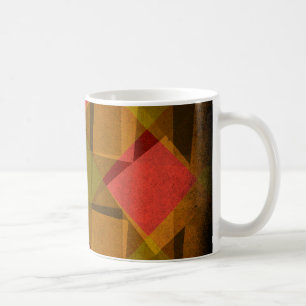 Vintage Karo- und Quadratzmuster Kaffeetasse