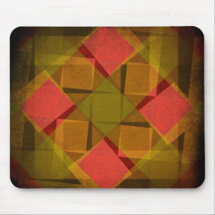 Vintage Karo- und Quadratzmuster Mousepad