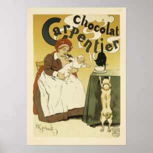 Vintage Karpentier Chocolat-Werbung Poster