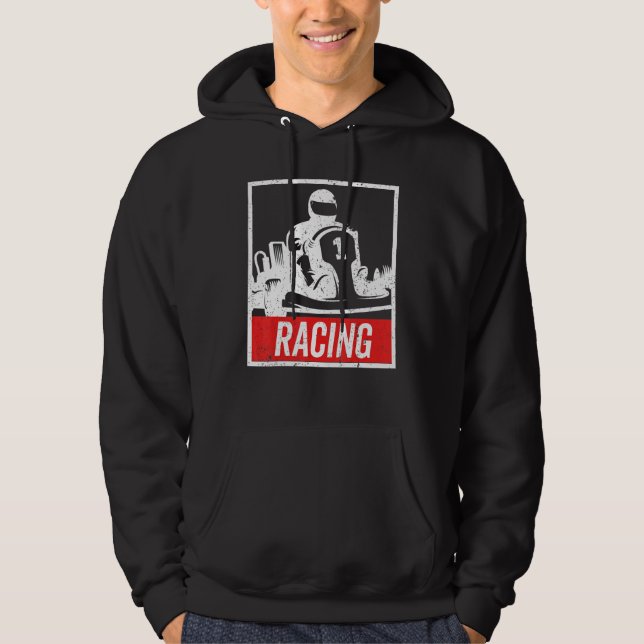 Vintage Kart Racing , Go-Kart Hoodie (Vorderseite)