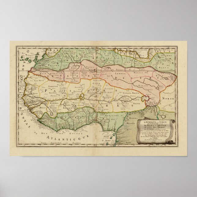 Vintage Karte 1679 Westafrika Poster (Vorne)