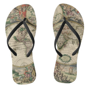 Vintage Karte 1689 drehen Reinfälle um Flip Flops