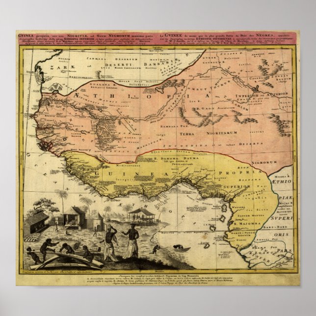 Vintage Karte 1743 Westafrika Poster (Vorne)