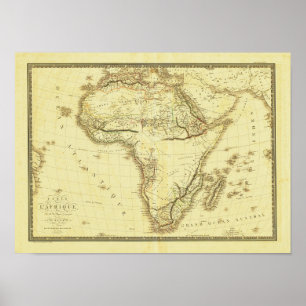 Vintage Karte 1820 Afrika Poster