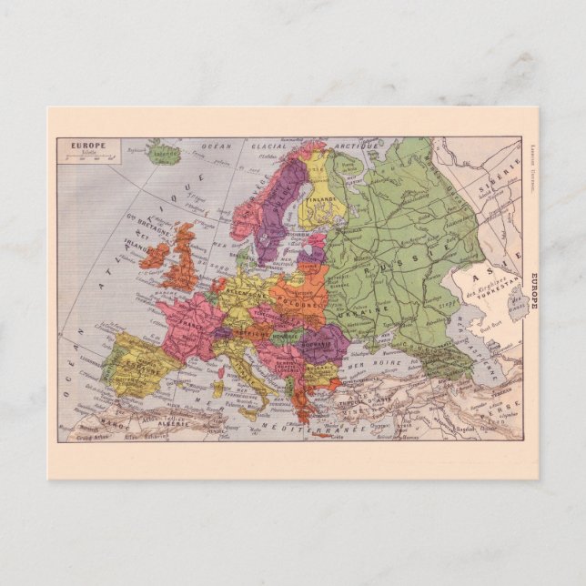 Vintage Karte, 1920, Europa Postkarte (Vorderseite)