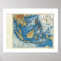 Vintage Karte, 1920, Französisch,L'IndoChine und I