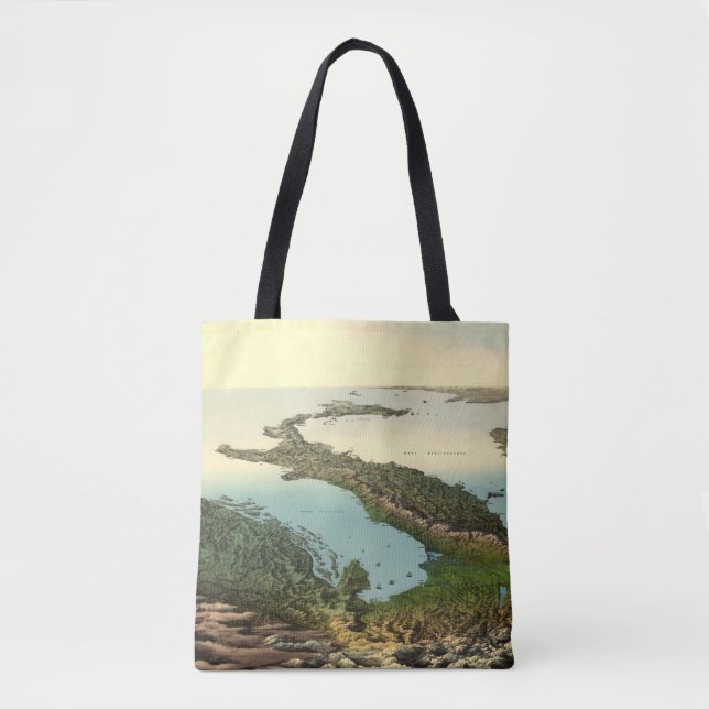 Vintage Karte 3D von Tasche Italiens (19. (Vorderseite)