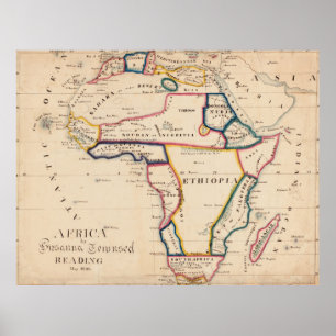 Vintage Karte Afrikas (1831) Poster