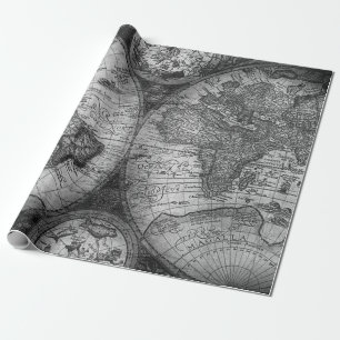 Vintage-Karte alte Welt Geschenkpapier