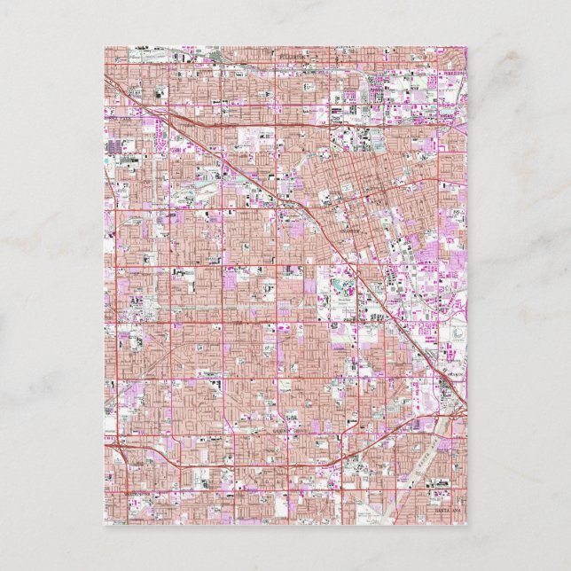 Vintage Karte Anaheim & Garden Grove CA (1965) (Vorderseite)