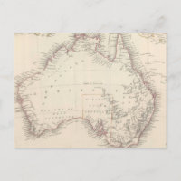 Vintage Karte Australiens (1848)