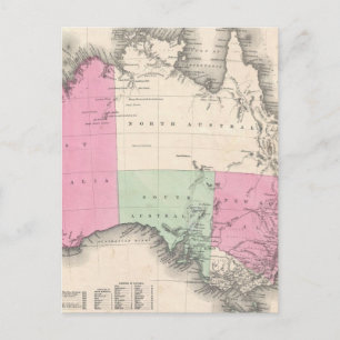 Vintage Karte Australiens (1862)