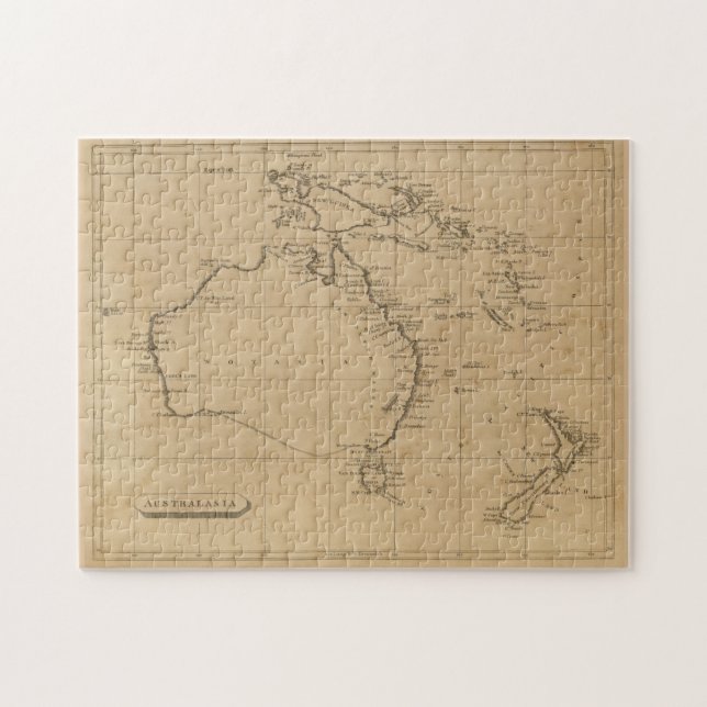Vintage Karte Australiens & Neuseelands (1812) (Horizontal)