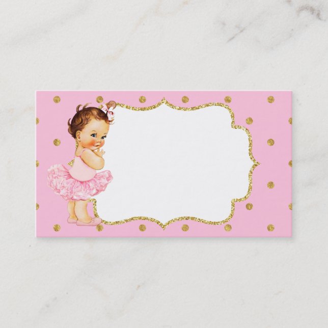 Vintage Karte Baby-Mädchen-Prinzessin-Geschäft (Vorderseite)