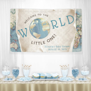 Vintage-Karte-Baby-Shower- Banner
