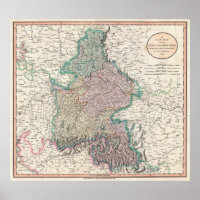 Vintage Karte Bayerns Deutschland (1799)