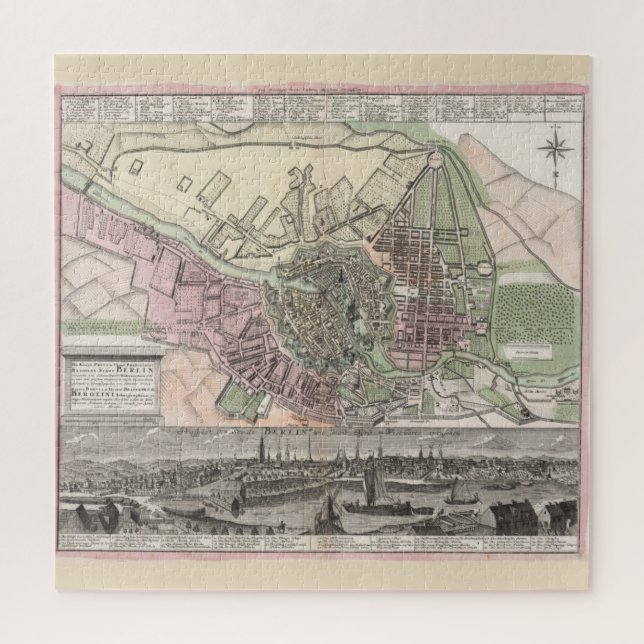Vintage Karte Berlin Deutschland (1716) (Vertikal)