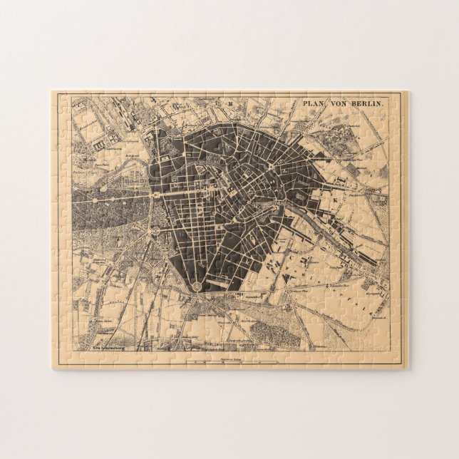 Vintage Karte Berlin Deutschland (1907) (Horizontal)