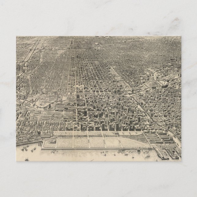 Vintage Karte Chicagos (1916) (Vorderseite)