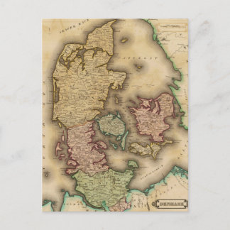 Vintage Karte Dänemarks (1831)