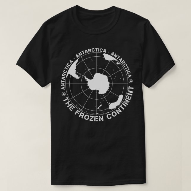 Vintage Karte der Antarktis T-Shirt (Design vorne)