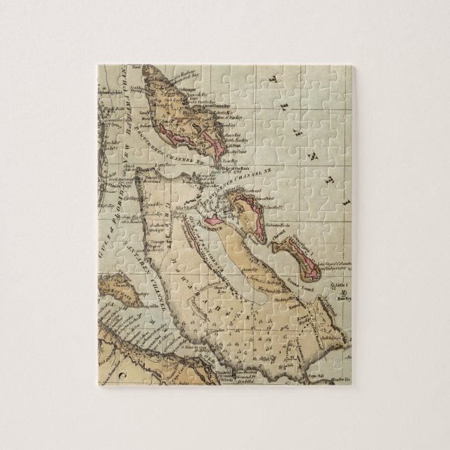 Vintage Karte der Bahamas (1823) (Vertikal)