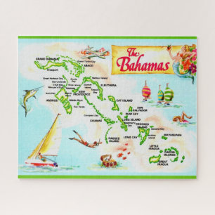 Vintage Karte der Bahamas-Inseln