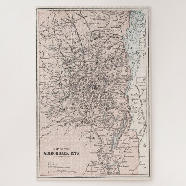Vintage Karte der Berge von Adirondack (1901) (Vertikal)