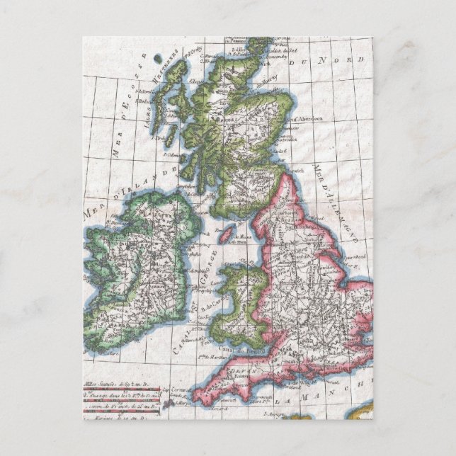 Vintage Karte der Britischen Inseln (1780) (Vorderseite)