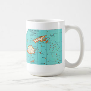 Vintage Karte der FIDSCHI-INSELN Tasse