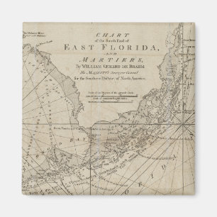 Vintage Karte der Florida-Schlüssel (1771) Magnet