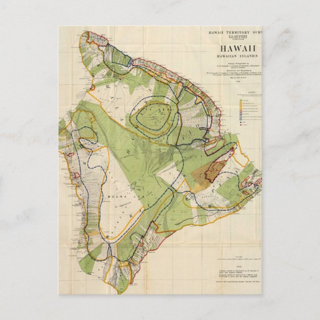 Vintage Karte der Insel Hawaii (1906) (Vorderseite)