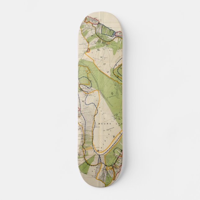 Vintage Karte der Insel Hawaii (1906) Skateboard (Vorderseite)