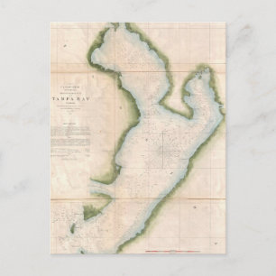 Vintage Karte der Küstenregion Tampa Bay (1855)