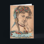 Vintage Karte der Mutter Tages<br><div class="desc">Reizende Karte für diese spezielle Mamma, Gebrauch für den Tag der Mutter oder ihr Geburtstag. Vintager Druck war aufgeräumt worden, colorized mit addierter Fahne. Fertigen Sie das Innere mit Ihrer eigenen Mitteilung besonders an.</div>