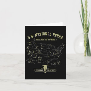 Vintage Karte der Nationalparks - Amerikanische Wa