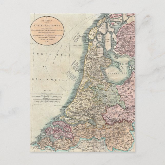 Vintage Karte der Niederlande (1799) (Vorderseite)