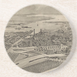 Vintage Karte der Providence RI (1896) Getränkeuntersetzer