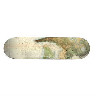 Vintage Karte der San Diego Bucht (1857) Skateboard