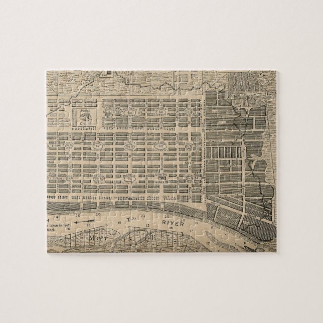 Vintage Karte der Savanne Georgia (1818) (Horizontal)