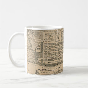 Vintage Karte der Savanne Georgia (1818) Kaffeetasse