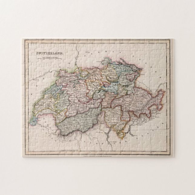 Vintage Karte der Schweiz (1832) (Horizontal)