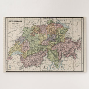 Vintage Karte der Schweiz (1882)