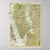 Vintage Karte der Straßen von New York City