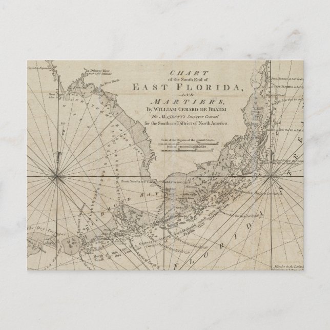 Vintage Karte der Tasten von Florida (1771) (Vorderseite)